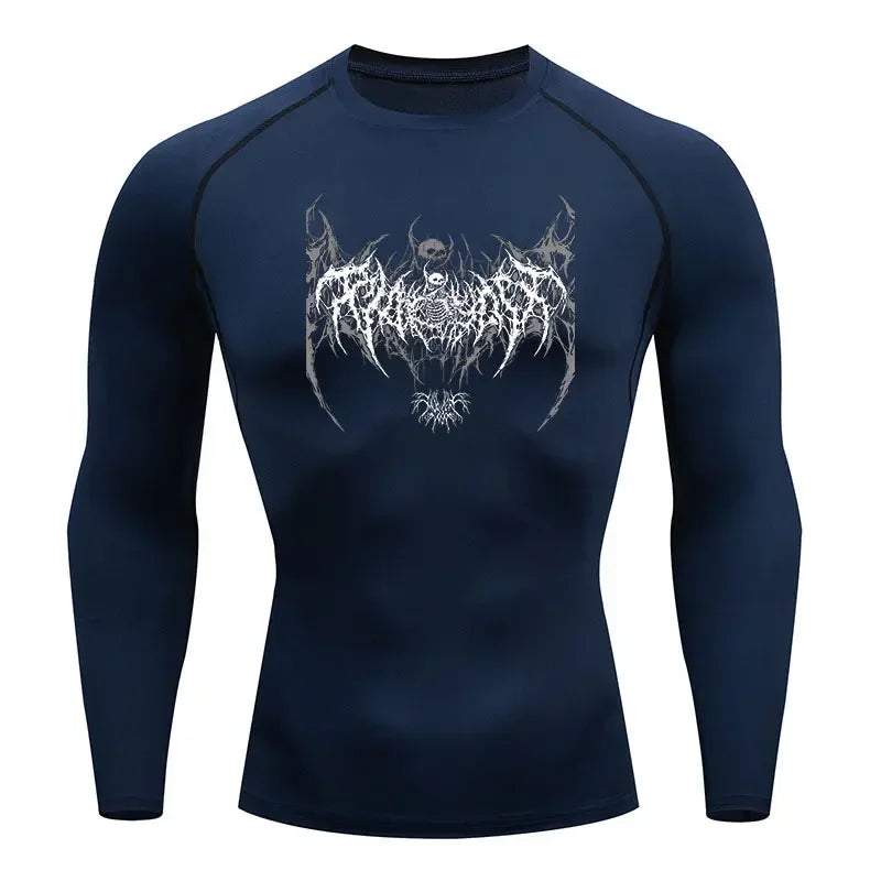 Berserk Bones Logo Long Sleeve Compression Shirt