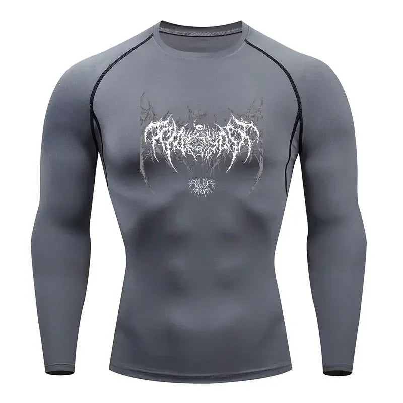 Berserk Bones Logo Long Sleeve Compression Shirt